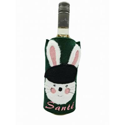 Stickdatei Weinmanschette mit Hase Sante
