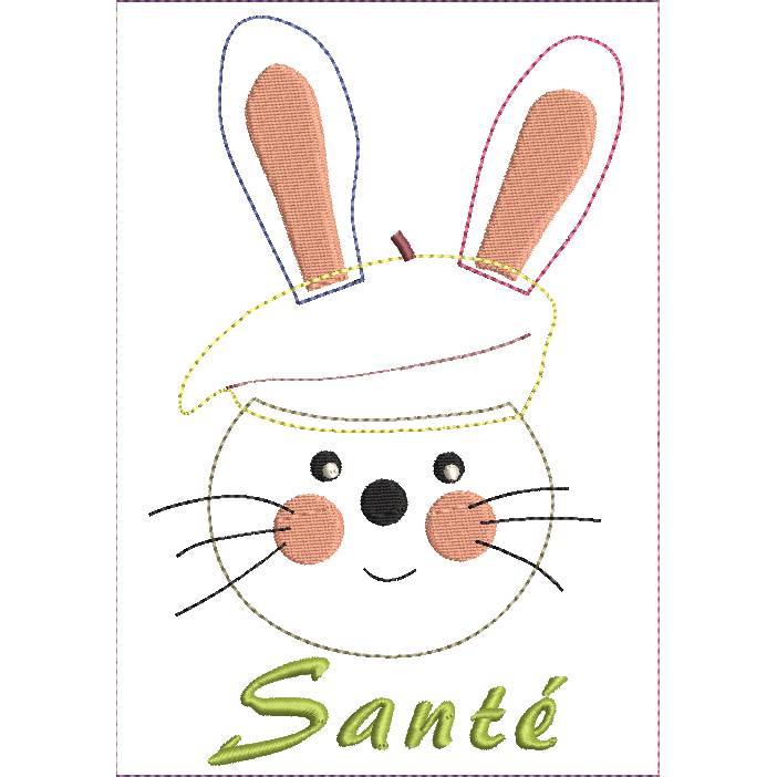 Stickdatei Weinmanschette mit Hase Sante Bild 2