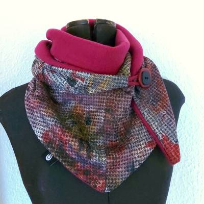 Schaltuch, Dreiecktuch, mit Knopf, Wickelschal, Tuch, Kuscheltuch, Wendeschal