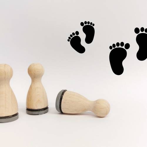 Ministempelset Babyfüße | 3 Stempel mit 12mm Durchmesser | Geburt und Taufe