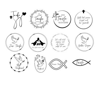 Taufe Bundle PNG SVG Datei - Download Plotterdatei - Plotter File - Kirche Fisch Bibel Kreuz Christlich -Cricut 