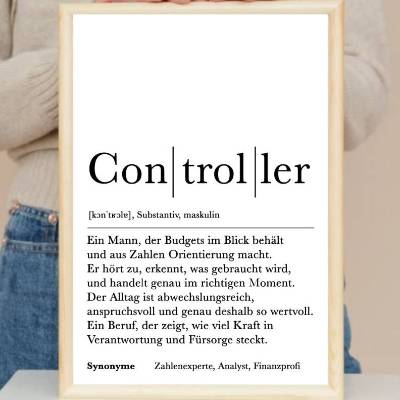 CONTROLLER Definition Poster personalisiert | berufsbild wanddeko · jobkunst druck · karriere wandbild · wertschätzung