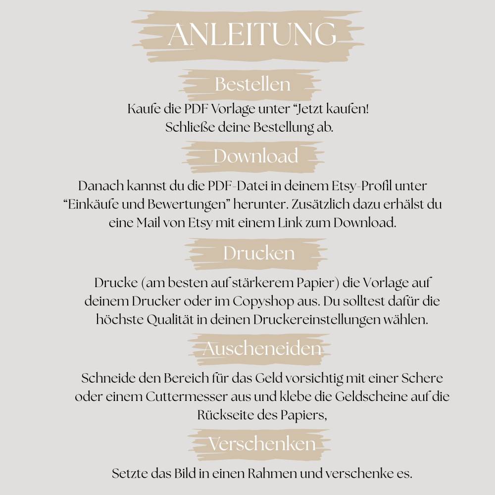 Geldgeschenk Kommunion - Geldgeschenk zum Ausdrucken – Sofort PDF Download - Geld verschenken - Christlich Kirche Segen Bild 5