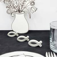 kleiner Deko-Fisch handgegossen – christliche Tischdeko & Geschenk zur Taufe, Kommunion & Hochzeit