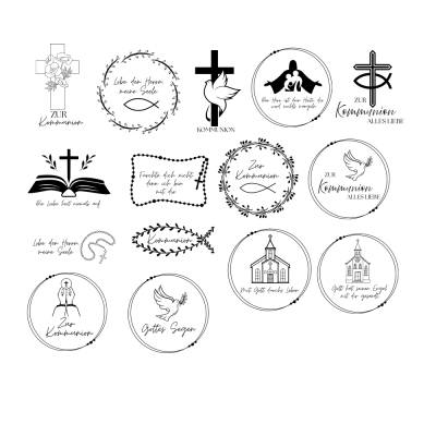 Kommunion Bundle PNG SVG Datei - Download Plotterdatei - Plotter File - Kirche Fisch Bibel Kreuz Christlich Cricut 