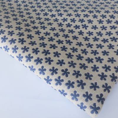 fester Dekostoff, blau natur, floral, Blumen, Stoffcoupon, Rest