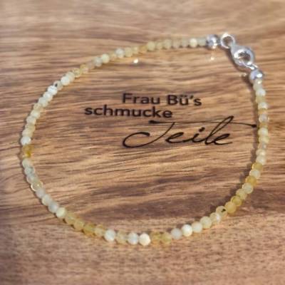 Handgefertigtes Armband aus gelben Opal – Zart, funkelnd & einzigartig