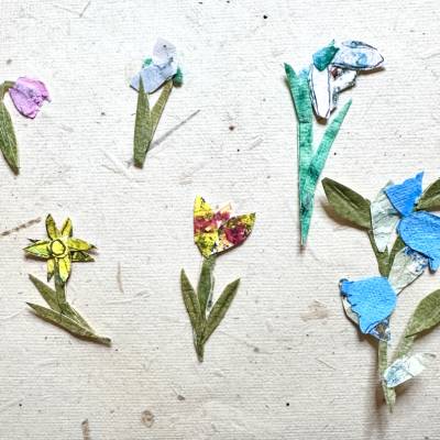 Frühlingsblumen – handgeschnittene Papierblumen | zarte Junk Journal Ephemera