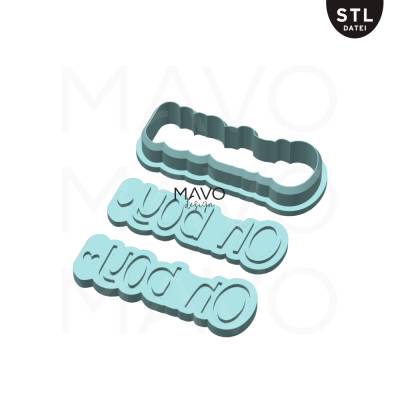 Ausstecher mit Stempel – STL Datei für Baby Shower & Geburt, Kekse & Fondant, OH BOY Keksausstecher