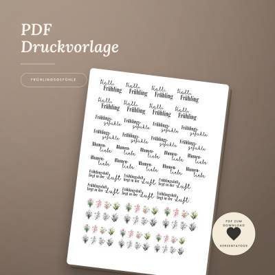 Kerzentattoo Frühling - Blumenliebe - Wasserschiebefolie - Frühlingsgefühle - PDF Vorlage zum Download und Selbstaus