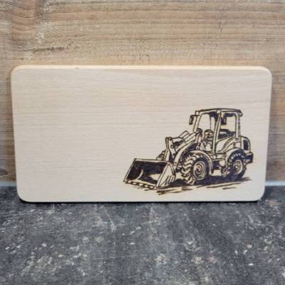 Hoflader Kinder Frühstücksbrett Brotzeitbrett aus Holz mit Brandmalerei, handgebrannt - inkl. Personalisierung 