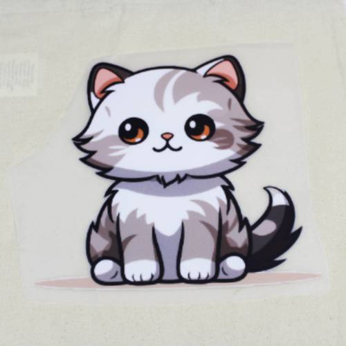 Bügelbild Bügelfolie Kitten Babykatze grau