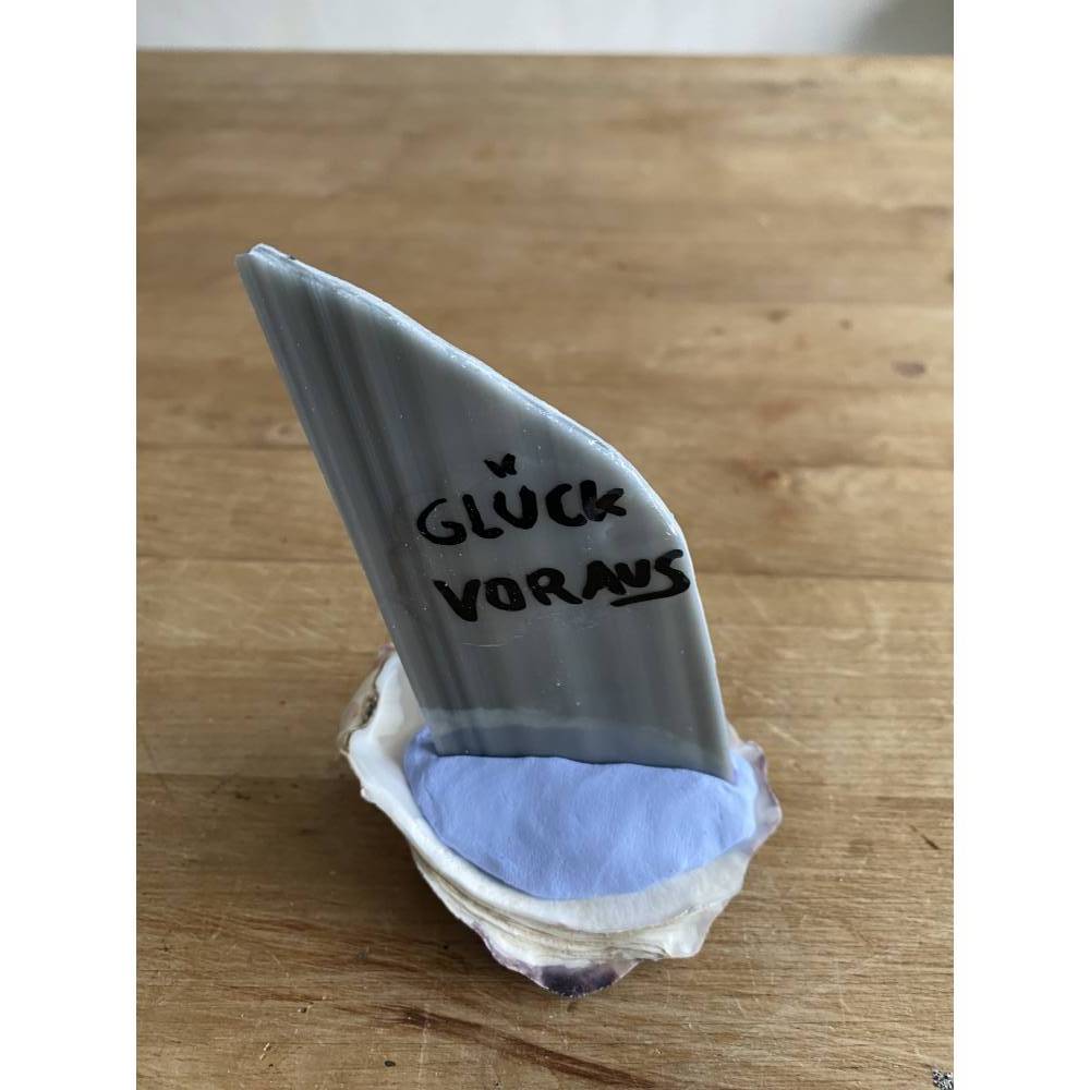 Muschel Segelschiff mit Spruch, kleines Geschenk für Meerliebhaber, Segelboot als Dekoration Bild 10