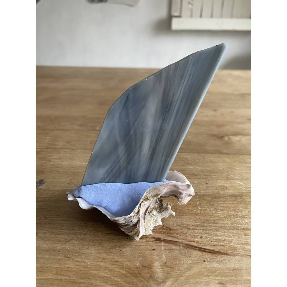 Muschel Segelschiff mit Spruch, kleines Geschenk für Meerliebhaber, Segelboot als Dekoration Bild 4