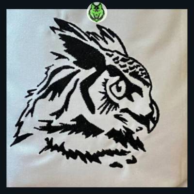 DreamEmbroid Uhu Stickdatei – Eule in 2 Größen, für Kleidung, Lichtbeutel & MugRugs