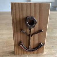 Kleines Holzschild mit Anker, Upcycling, Spruchschild, kleines Geschenk, Home Deko