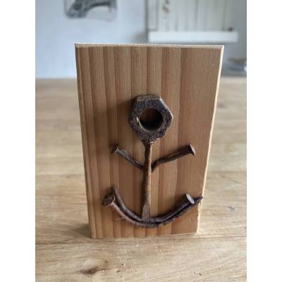 Kleines Holzschild mit Anker, Upcycling, Spruchschild, kleines Geschenk, Home Deko