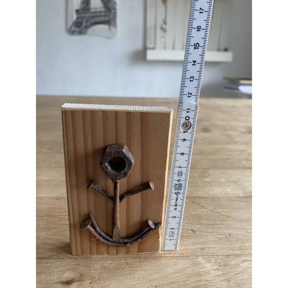 Kleines Holzschild mit Anker, Upcycling, Spruchschild, kleines Geschenk, Home Deko Bild 4