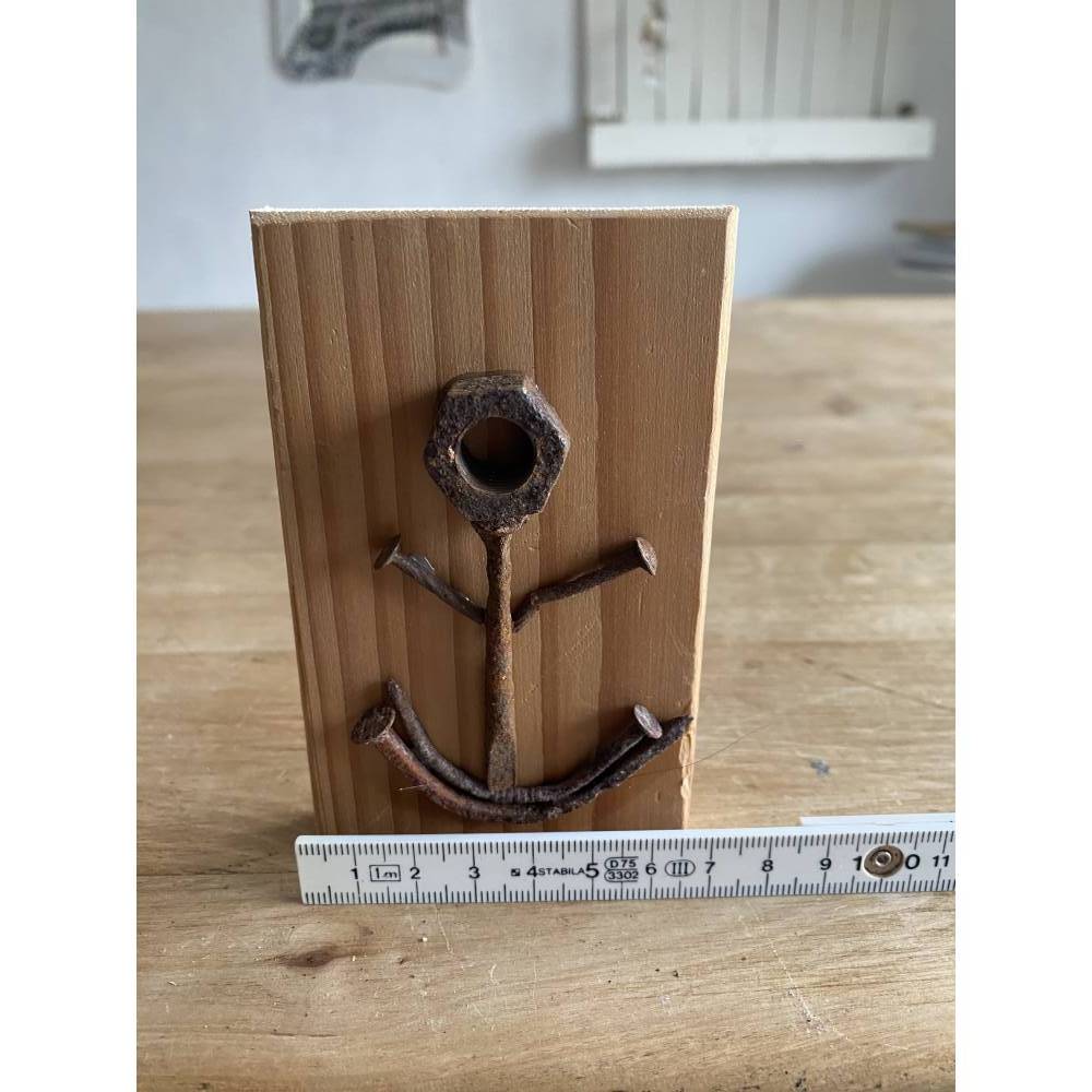 Kleines Holzschild mit Anker, Upcycling, Spruchschild, kleines Geschenk, Home Deko Bild 5