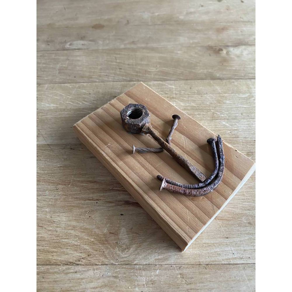 Kleines Holzschild mit Anker, Upcycling, Spruchschild, kleines Geschenk, Home Deko Bild 7