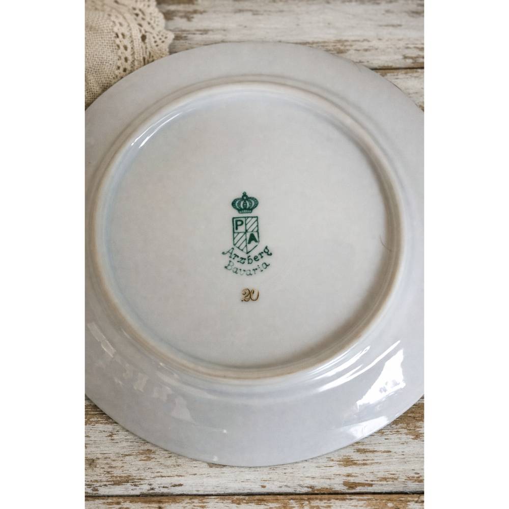 Vintage Arzberg Bavaria Kuchenteller 19 cm – Dekor 20 – Goldrand