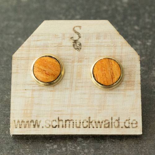 Ohrstecker - Holz - orange