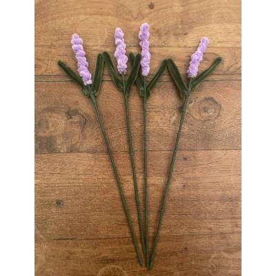 4 Stück Deko Lavendel, Handarbeit