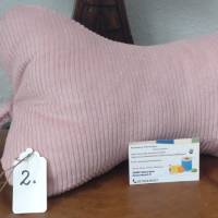 40 x 23 cm ( + Band) rosa Leseknochen Nackenrolle Buchstütze Keilkissen handgemacht – personalisierbar, 100% Baum