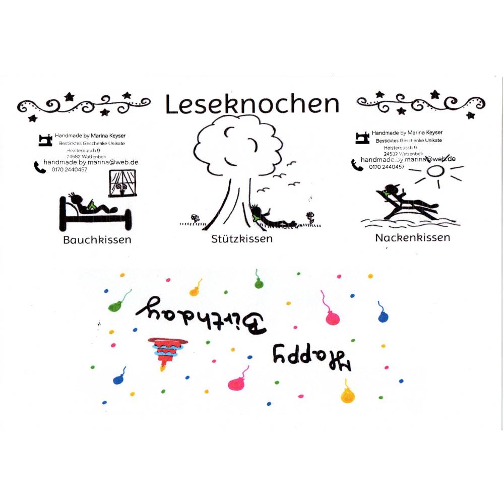 40 x 23 cm ( + Band) rosa Leseknochen Nackenrolle Buchstütze Keilkissen handgemacht – personalisierbar, 100% Baum Bild 10