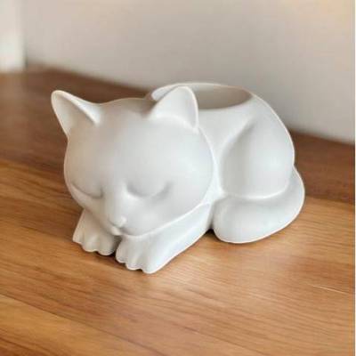 Katze als Teelichthalter ca. 10cm - zum selber Bemalen als Erinnerung an die eigene Katze 