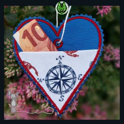 DreamEmbroid "Herz mit Fronttasche" Geschenkanhänger