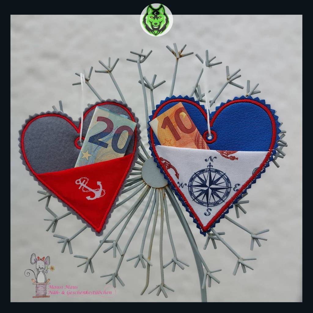 DreamEmbroid "Herz mit Fronttasche" Geschenkanhänger Bild 4
