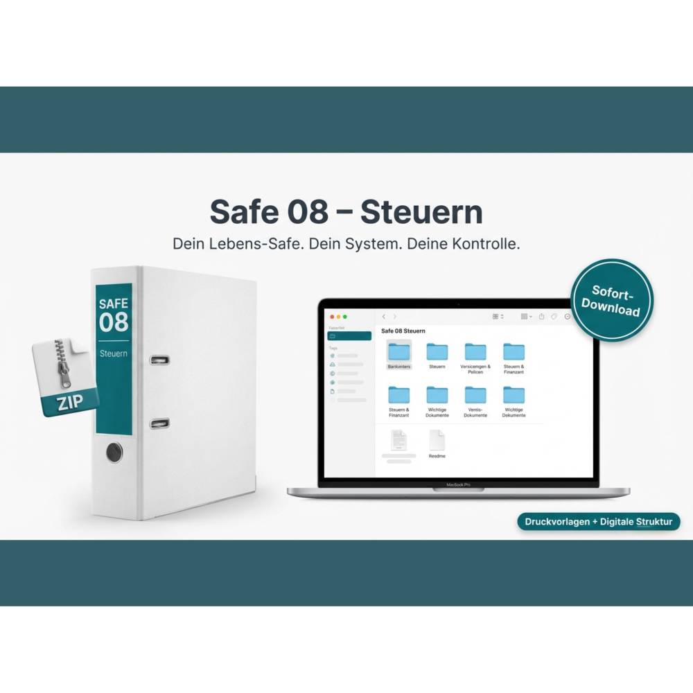 Steuerordner Vorlage PDF & PC-Ordnerstruktur | Steuererklrung Belege  offline organisieren