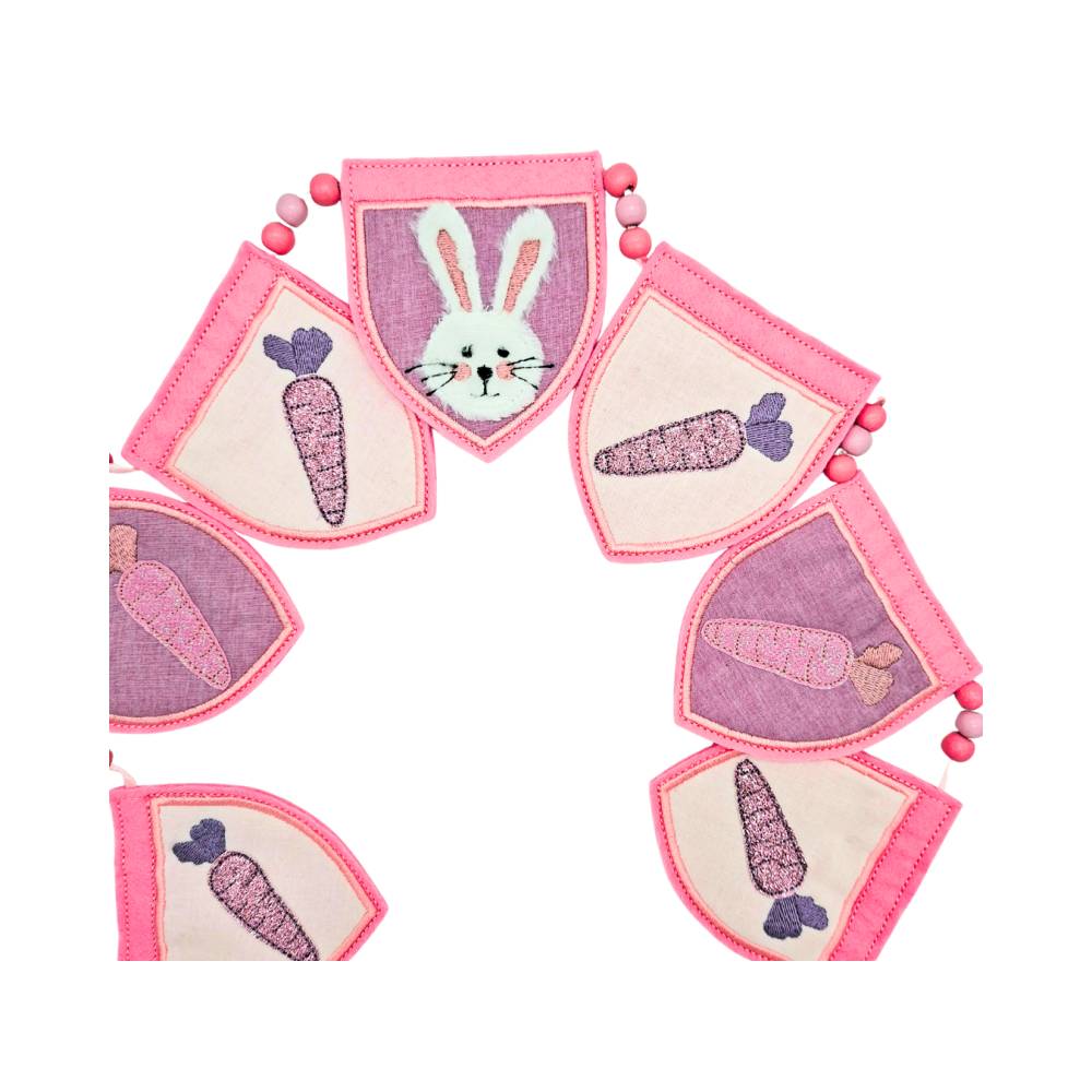 Stickdatei Wimpel mit Hase ITH Bild 2