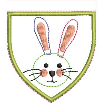 Stickdatei Wimpel mit Hase ITH Bild 3