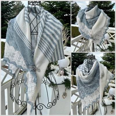 Schultertuch / Lacetuch  *LINE POETRY* aus 100% Alpaka