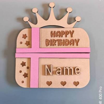 Personalisierte Geldscheinverpackung aus Holz – Gutscheinverpackung mit Gravur & Schleife zum Geburtstag