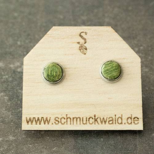 Ohrstecker - Holz - grün