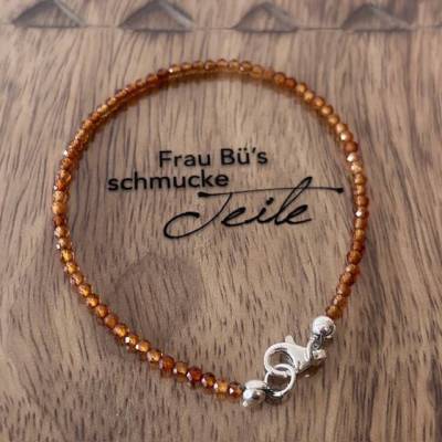 Handgefertigtes Armband aus braunem Granat– Zart, funkelnd & einzigartig