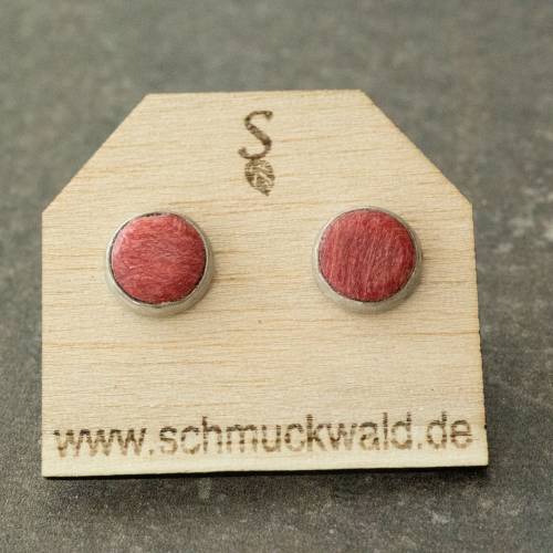Ohrstecker - Holz - rot