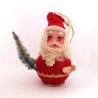 Vintage Anhänger Weihnachtsmann 50er Weihnachtsbaum Deko Sammler Rarität Weihnachtsdeko Nikolaus mit Rute