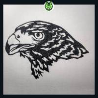 DreamEmbroid Harris Hawk Stickdatei – Wüstenbussard-Motiv für Taschen & Kleidung