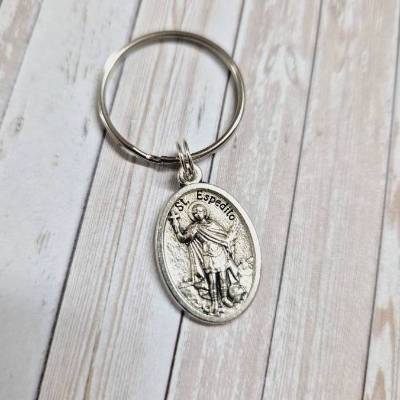 Schlüsselanhänger Religion Glaube –  silberfarbener Schlüsselring