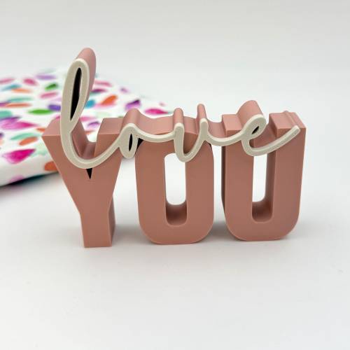 3D Schriftzug LOVE YOU, versch. Farben zur Auswahl, 3D Druck, 3D Deko, ideal zum verschenken an die/den Liebsten
