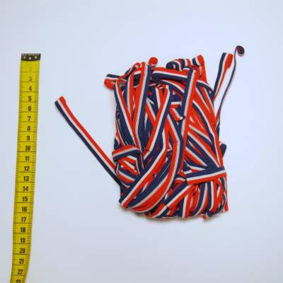 Stoffbänder Rot-Blau-Weiß gestreift aus Downcycling