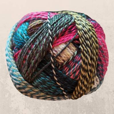 Zauberball Crazy von Schoppel in bunten Tönen , ein Wunder an Farben in Grün, rosa,blau,gelb,braun
