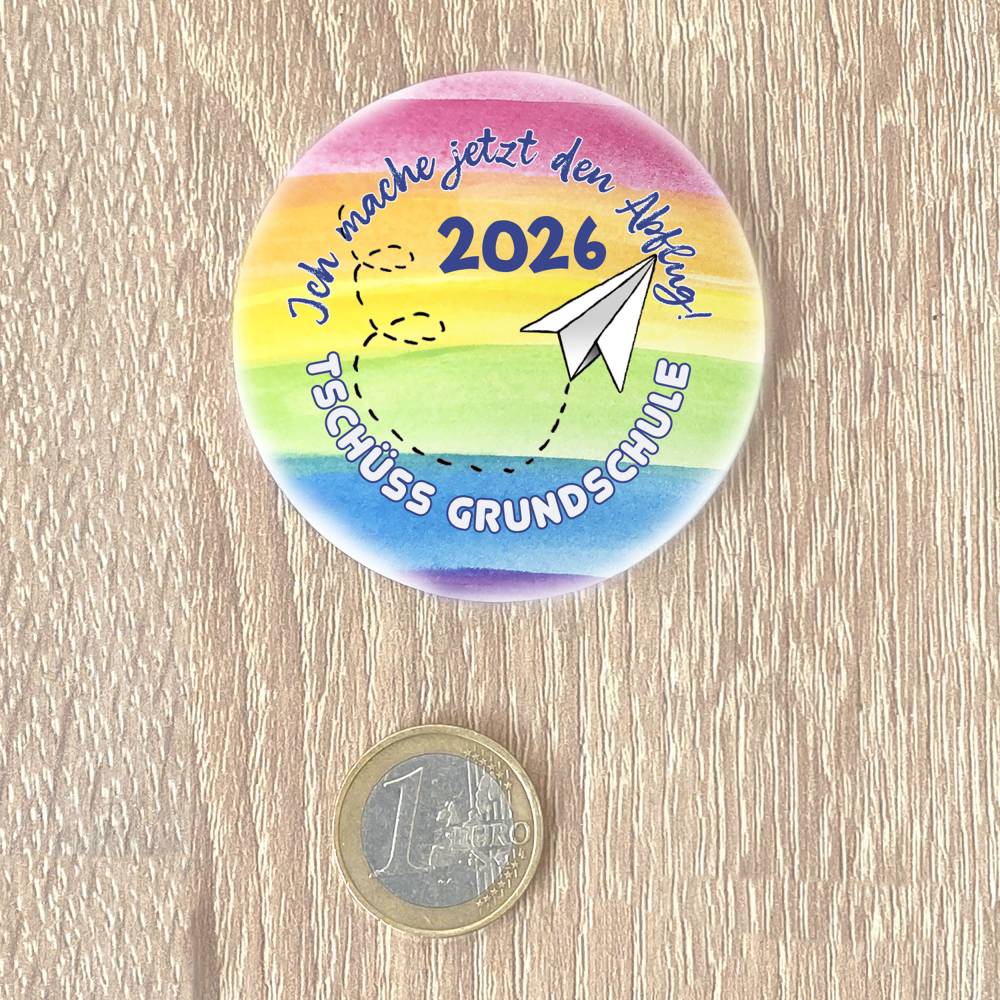 Maxi Magnet „Ich mache jetzt den Abflug 2026“ | 59mm | Tschüss Grundschule | 1er bis 20er Set | Galerie Charlotte Design Bild 4