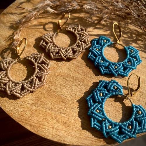 Makramee Mandala Ohrringe Klappbrisuren