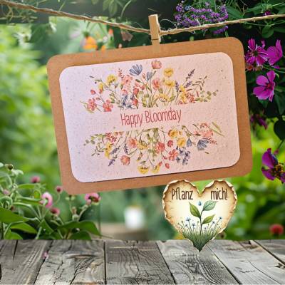 Einpflanzbare Geburtstagskarte aus Samenpapier | nachhaltige Geburtstagsgeschenke | Grußkarte für Frauen und Freundinnen