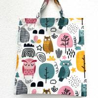 Stofftasche Stoffbeutel Kindertasche Geschenketasche Kindergartentasche Büchertasche Eulen